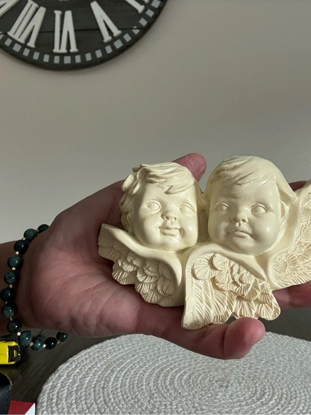Ivory Angel Cherub Wall Accent - Pair of Cherub Heads